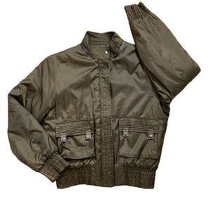 Vintage RW Rainbow West Women Bomber Lined jacket Size Medium Military color